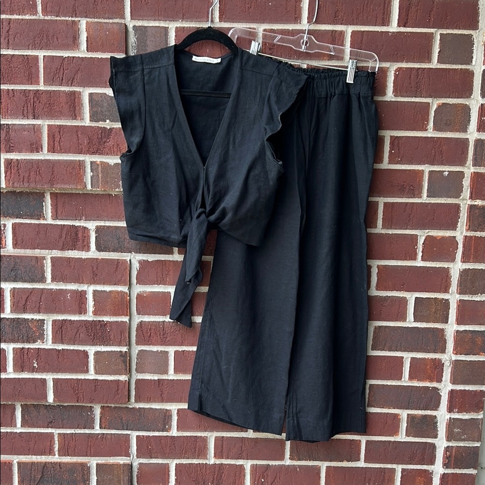 Abercrombie & Fitch Black Wide Leg Pants & Top Set